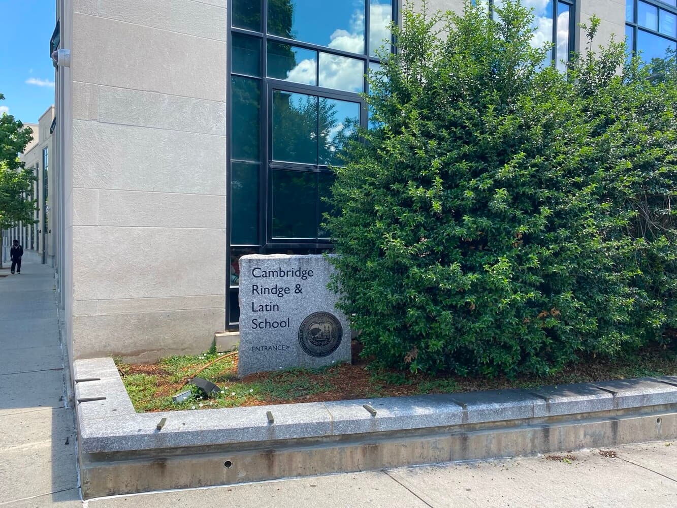 The Cambridge Rindge & Latin School entrance sign