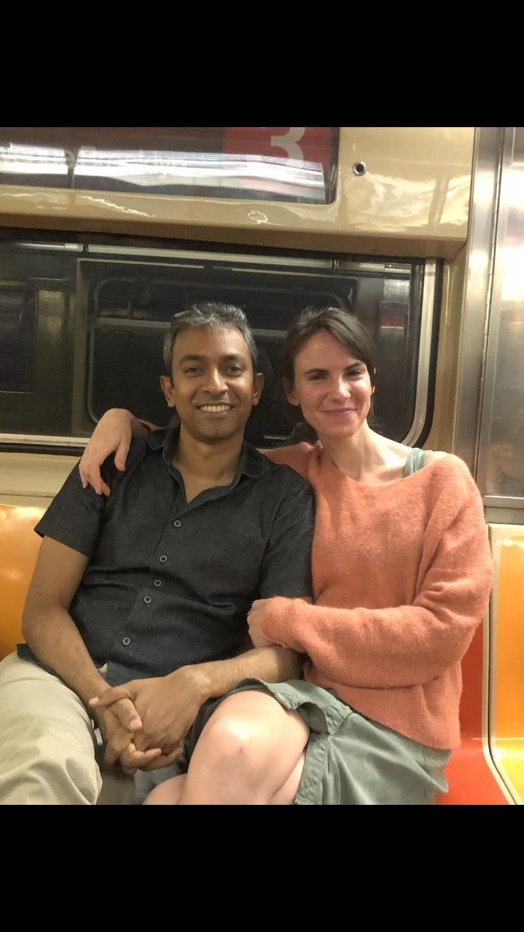 With Rachel on the NYC train