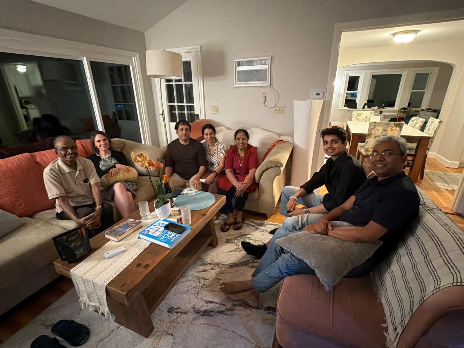 An evening with family and friends in Boston